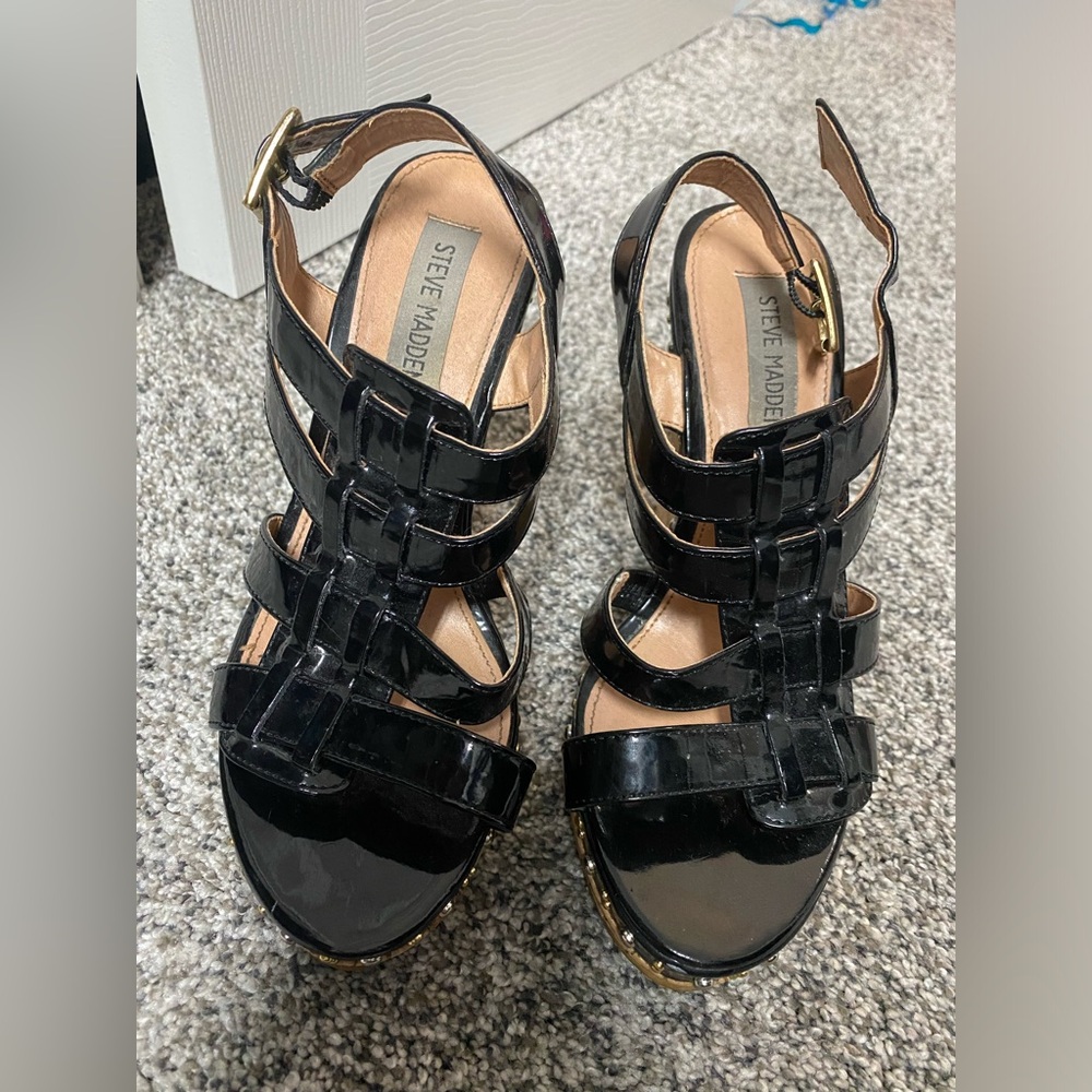 Steve Madden Fever Black Gladiator Sandals